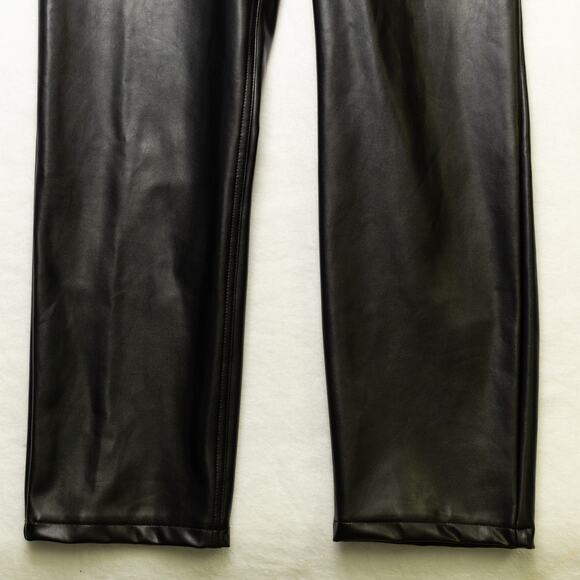 ABERCROMBIE & FITCH Crossover Waist Vegan Faux Leather Jeans Pants Black Sz 27/4 - Picture 10 of 15